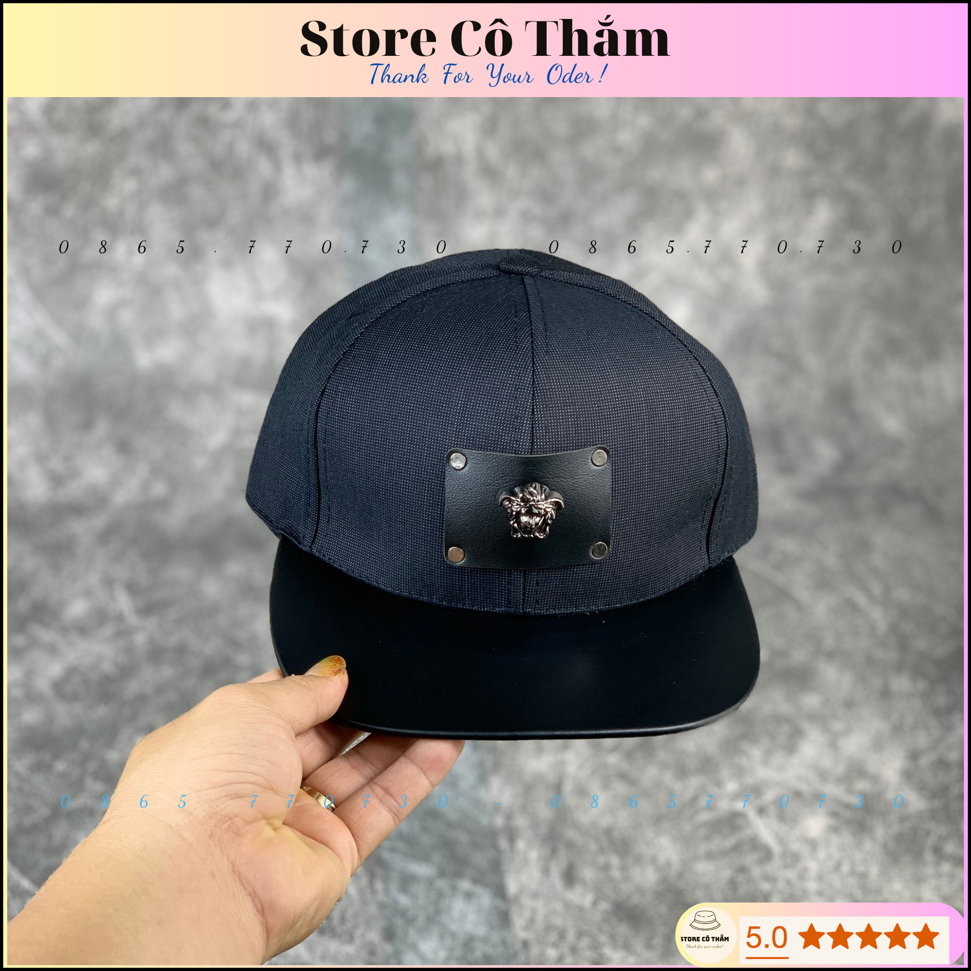 Nón snapback logo vê xaxi hiệu , mũ hiphop vành phẳng cao cấp khóa nút chất liệu da full tem mác