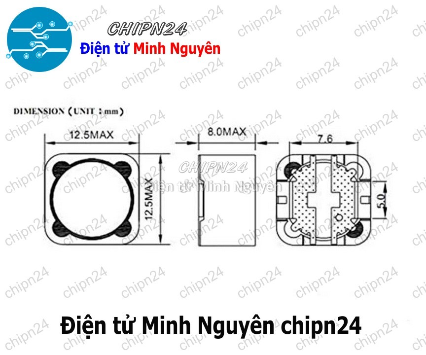 [3 cái] (K218) Cuộn Cảm Dán CD127 (12.5x12.5mm) (1uH/1.5uH/2.2uH/3.3uH/4.7uH/6.8uH/10uH/15uH/22uH) - [Chọn Loại] - HHH.00057