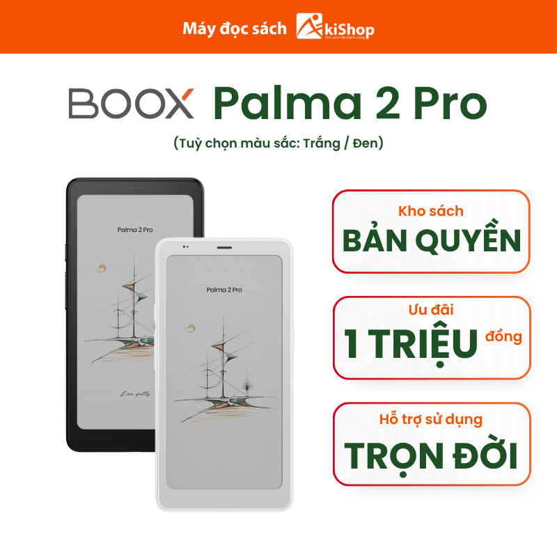Máy đọc sách BOOX Palma 2 Pro 6.13″ Màu E-Ink Kaleido 3 (8GB RAM/128GB ROM) – Chưa kèm bút / Akishop