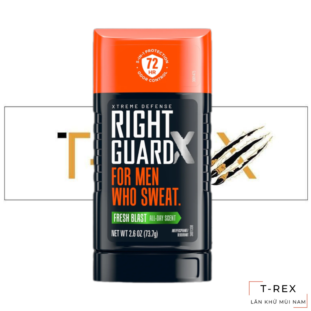 Lăn sáp khử mùi nam right guard xtreme defense 5 fresh blast 73g