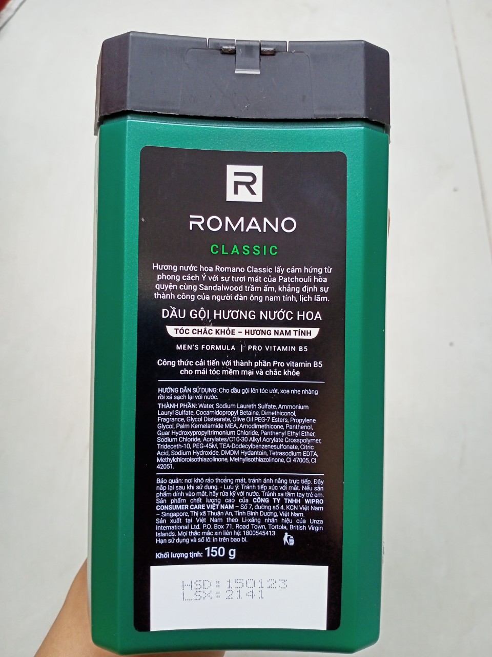 Bộ sữa tắm 150g + Dầu gội Romano 150g