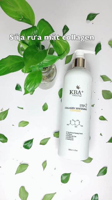 Sữa rửa mặt trắng da collagen KBA 500ml