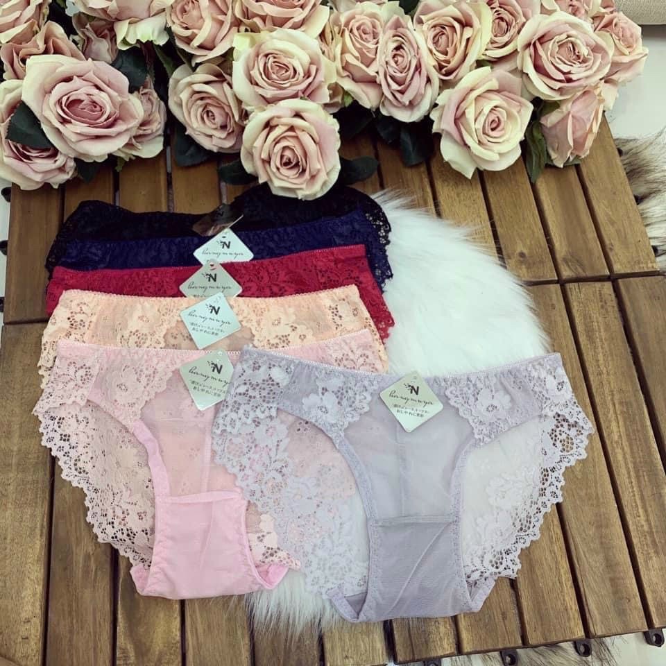 Quần lót ren cao cấp- Set 5 quần lót ren xuyên thấu chất mịn đẹp cam kết hài lòng