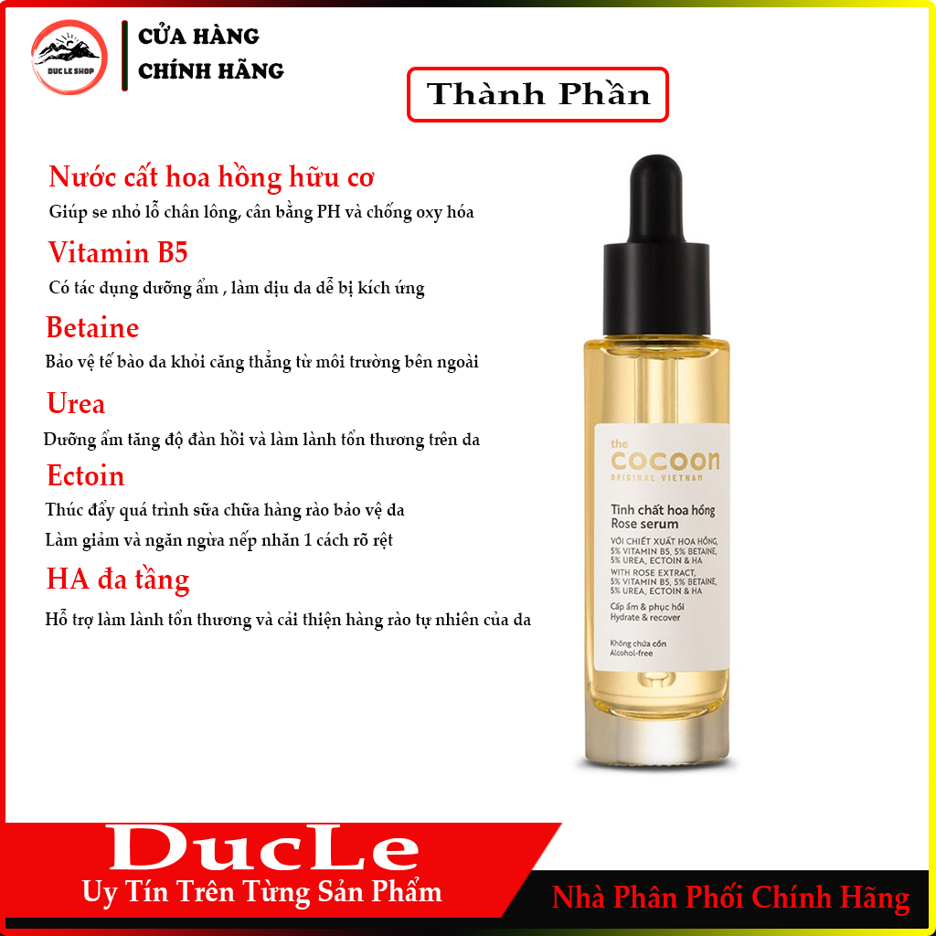 [HCM]Tinh chất Hoa  Hồng COCOON 30ml ( cấp ẩm & phục hồi )