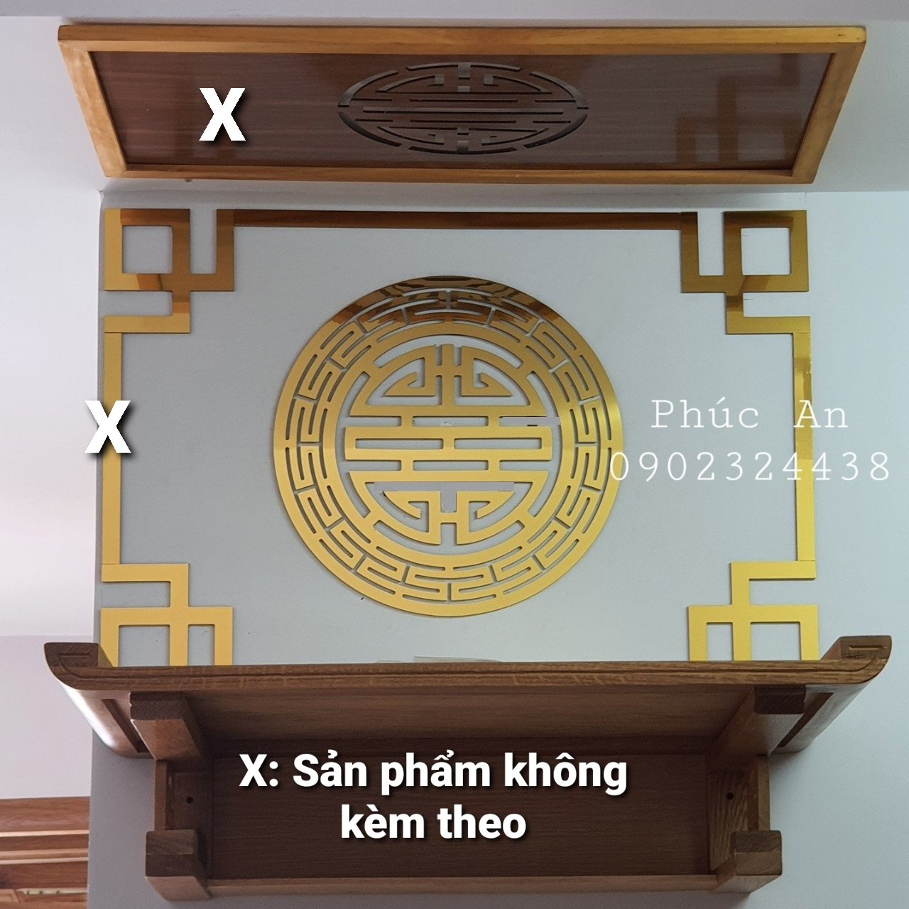 Vip☆Ốp tròn bàn thờ treo tường, tủ thờ gia tiên, án gian trang trí không gian thờ cúng