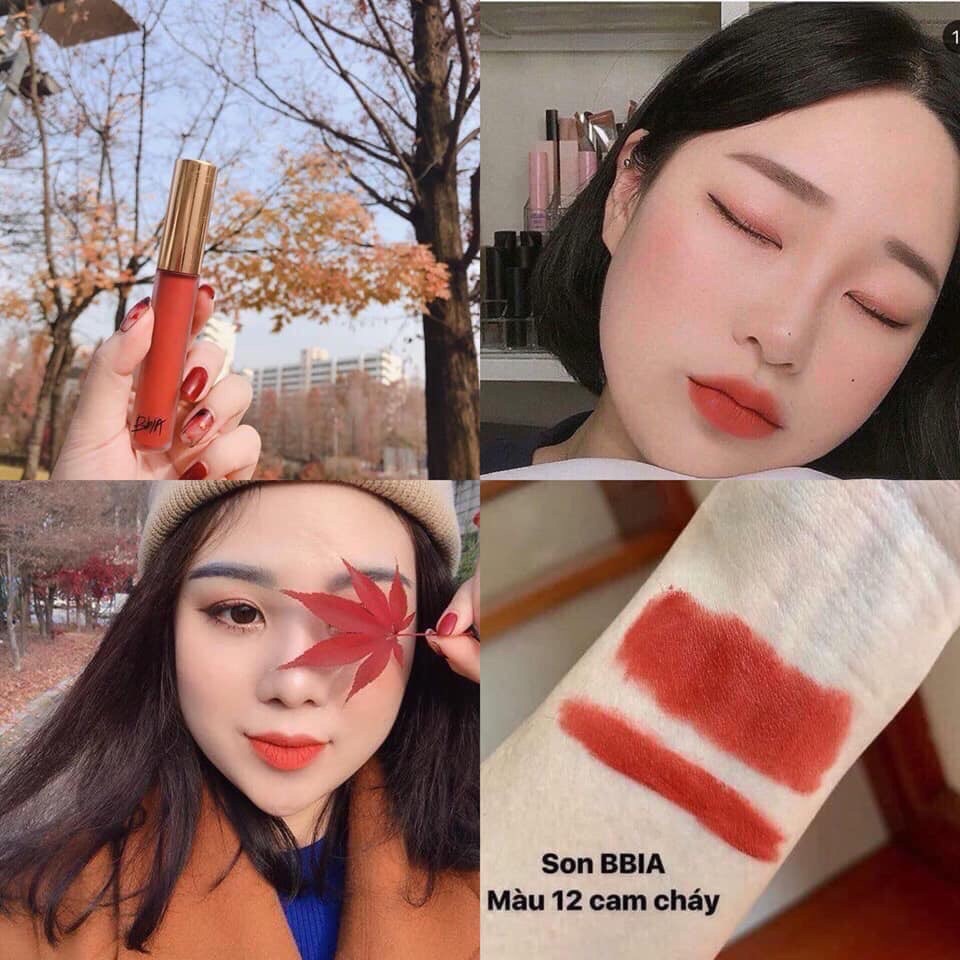 Son Bbia last Velvet Lip Tint #12 cam cháy