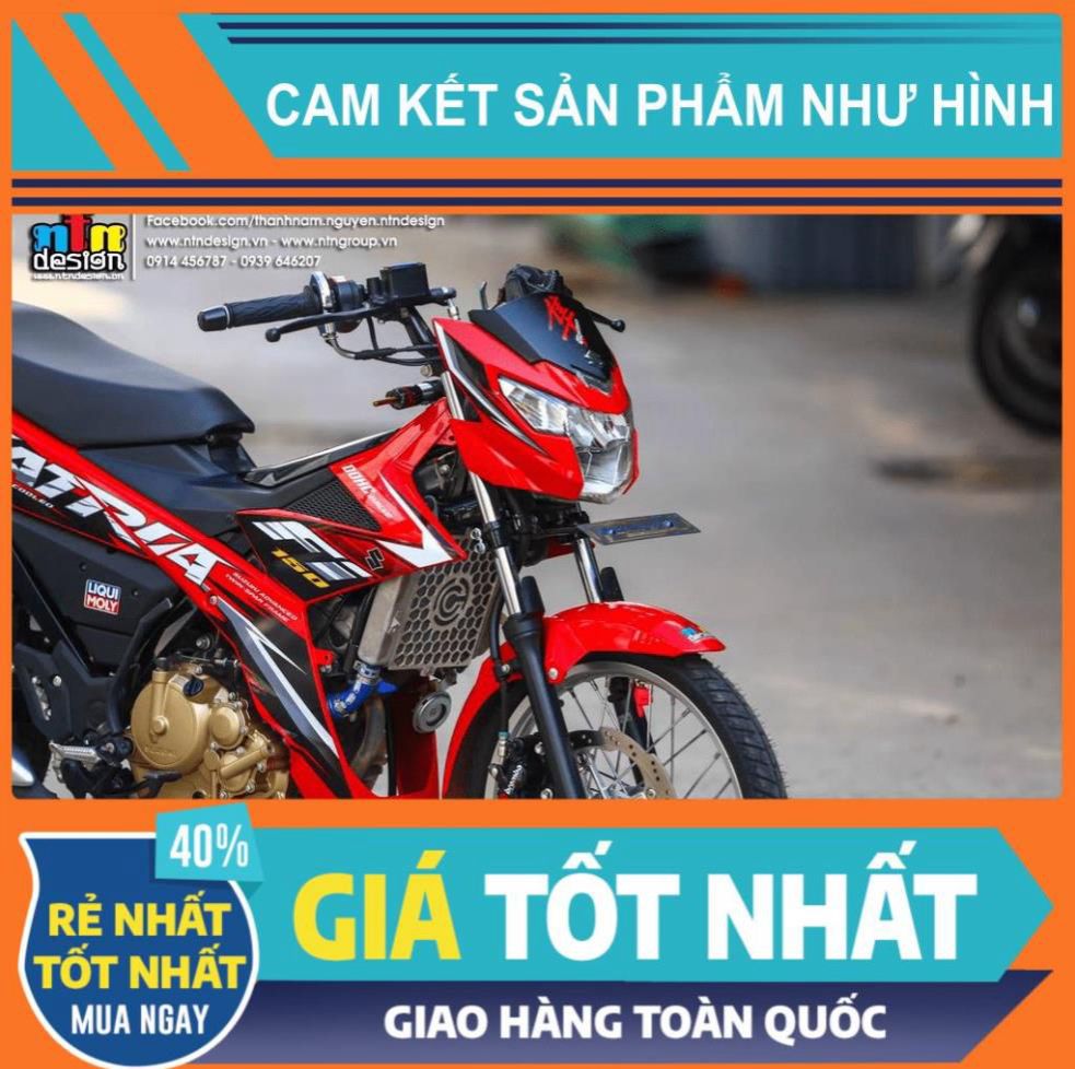 Tem Rời Dán Xe Raider FI Mẫu Đỏ Đen Chữ Satria