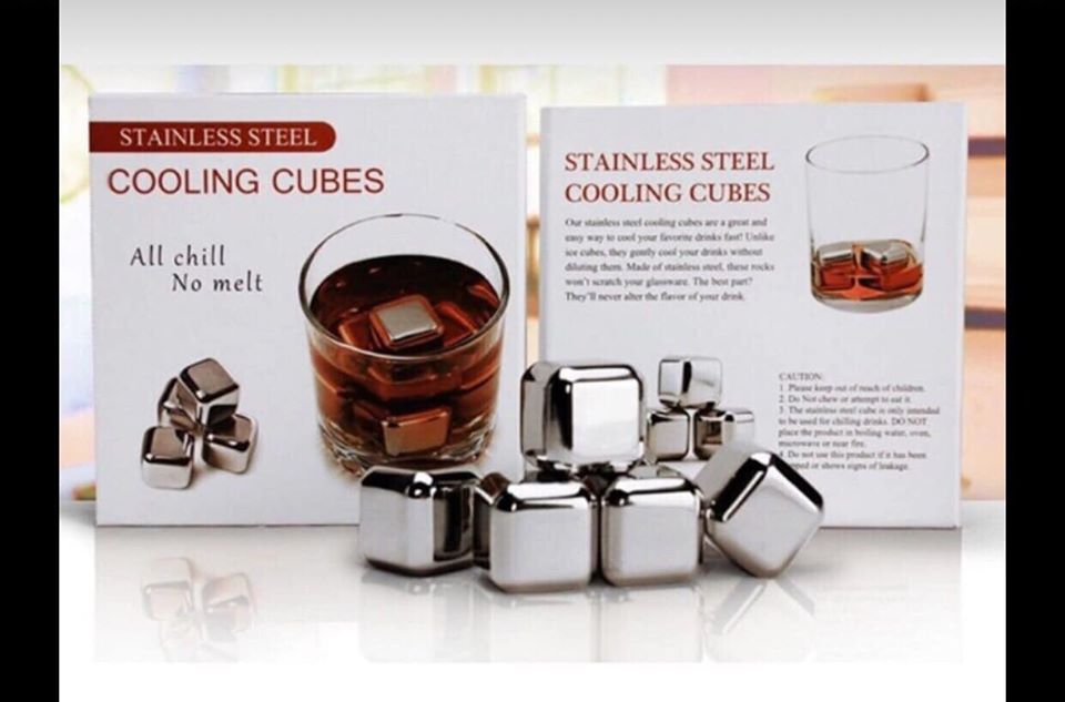 Đá inox304 lạnh vĩnh cửu - cooling cubes 8 viên ssgp + kèm kẹp