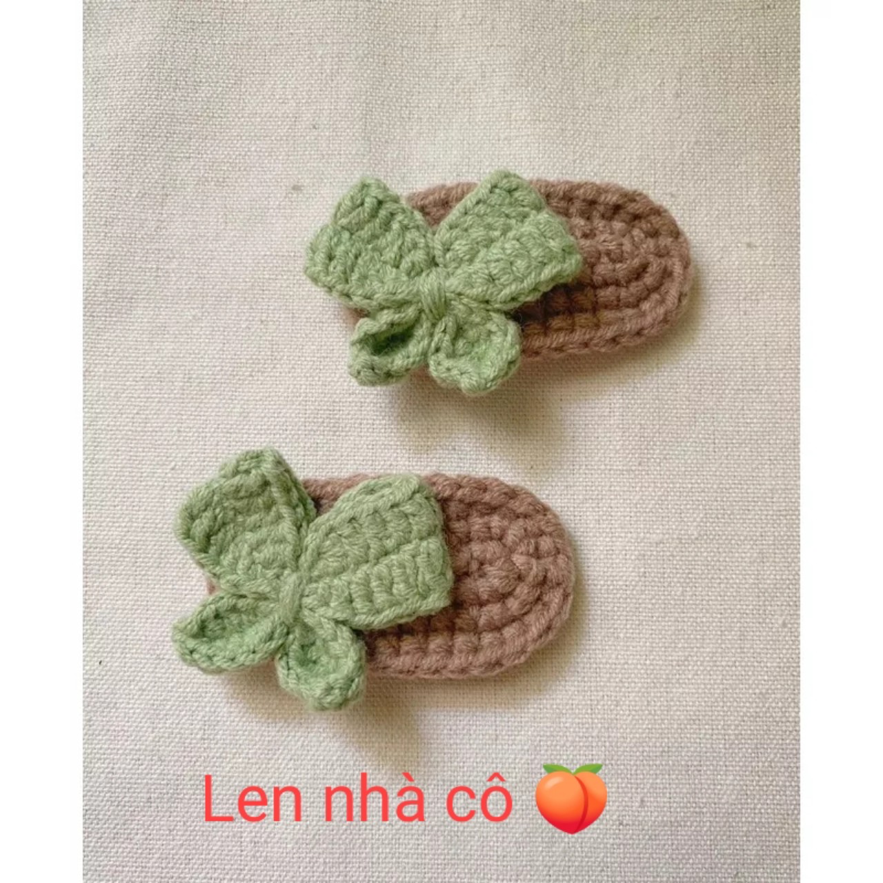 [ Handmade ] KẸP TÓC LEN HÌNH NƠ