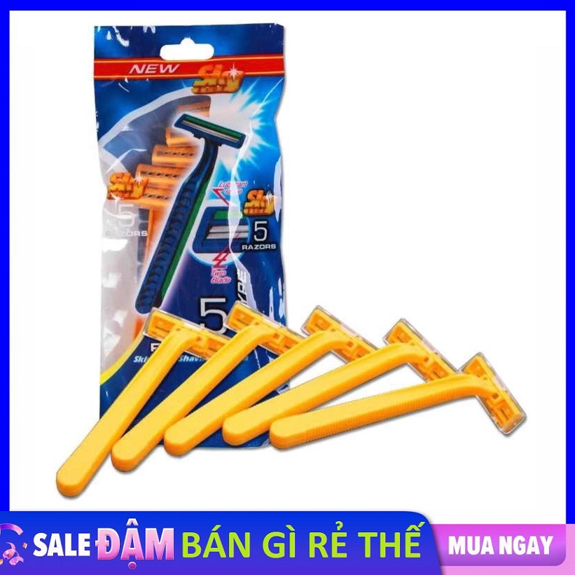 [ Giảm Sâu ] Set 5 Dao Cạo Râu Lưỡi Kép Cho Phái Mạnh