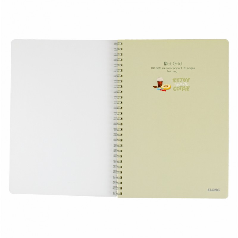 [DA ĐEN] KLONG Vở Lò Xo Kép Dot Grid B5 - 120 Trang; MS: 578