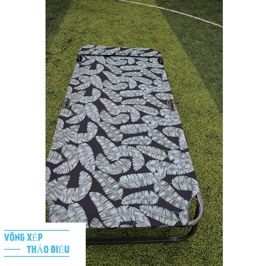 Giường xếp bố vải khung sơn tĩnh điện khung lớn 90cm - Võng Xếp Thảo Điều