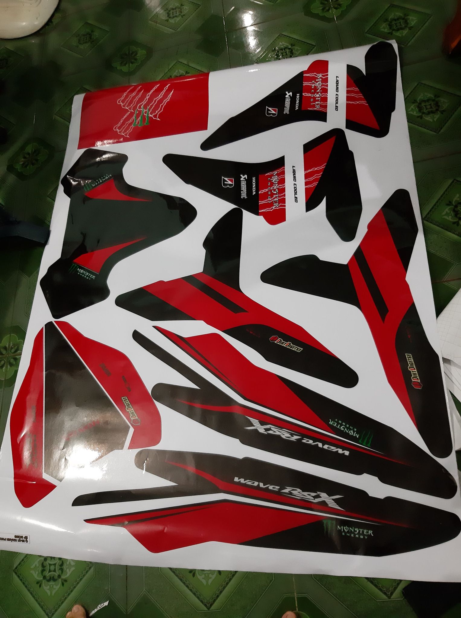 tem trùm wave rsx 2012 đỏ đen monter