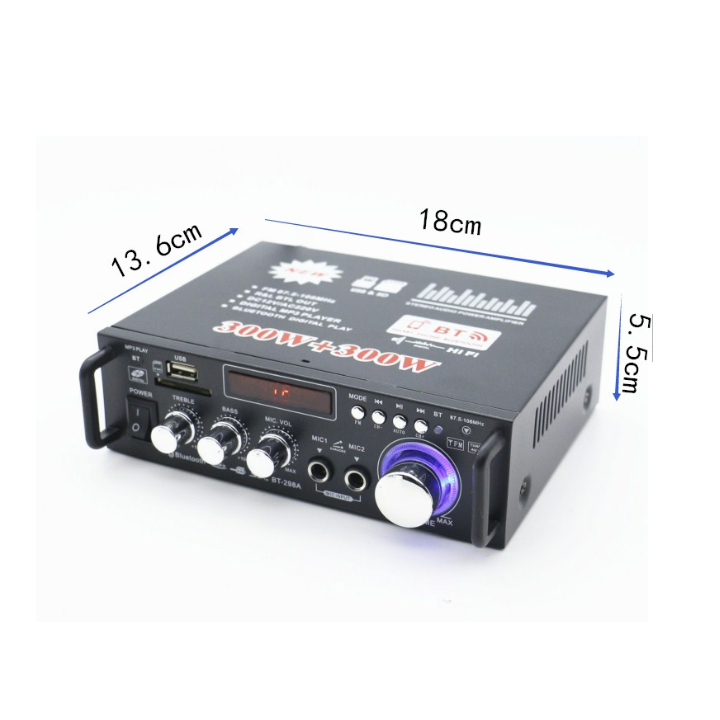 Ampli mini blutooth 12v 220v AV-153TV, USB,SD,FM