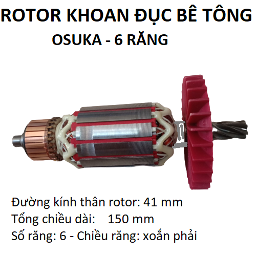 Rotor máy khoan đục bê tông osuka