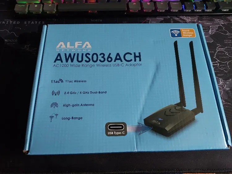 ALFA AWUS036AC RT8812AU BT5 Kali Linux MAC Win10 Thu wifi