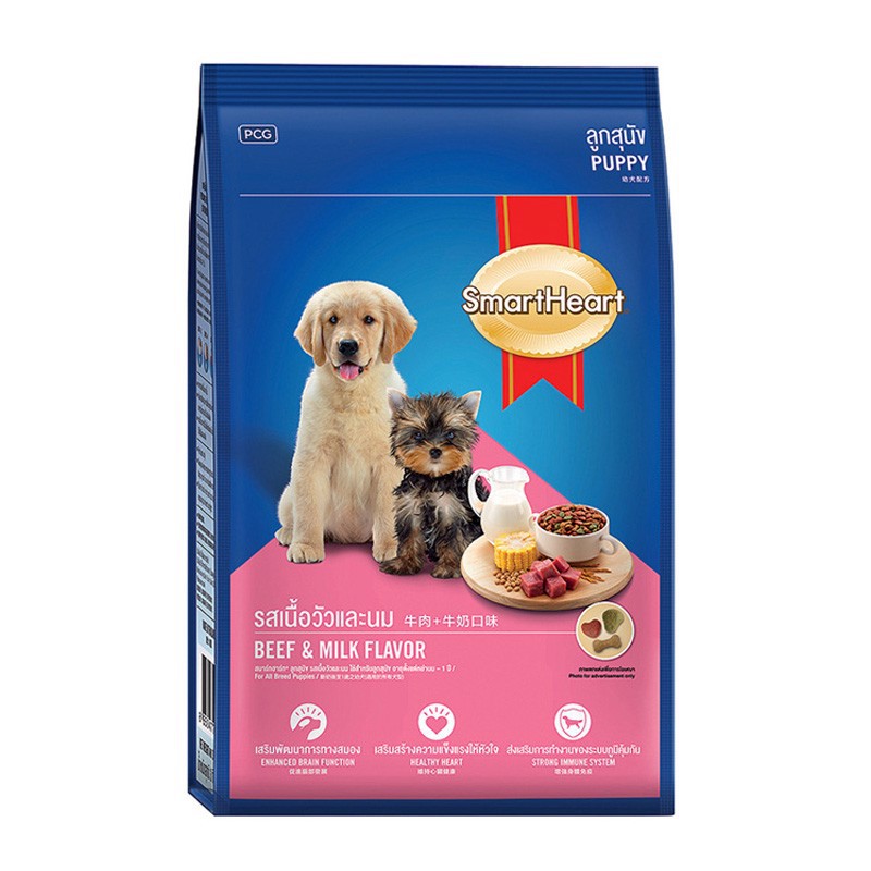 Hạt SmartHeart Cho Chó Con - Vị Bò & Sữa 400g