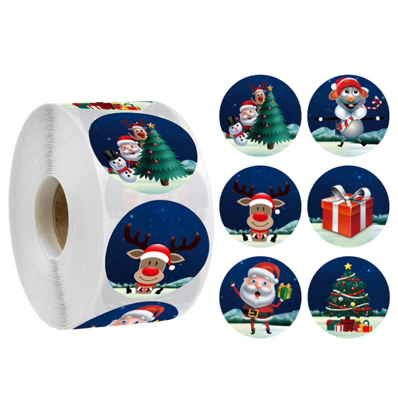 Cuộn 500 sticker giáng sinh, hình dán noel cute