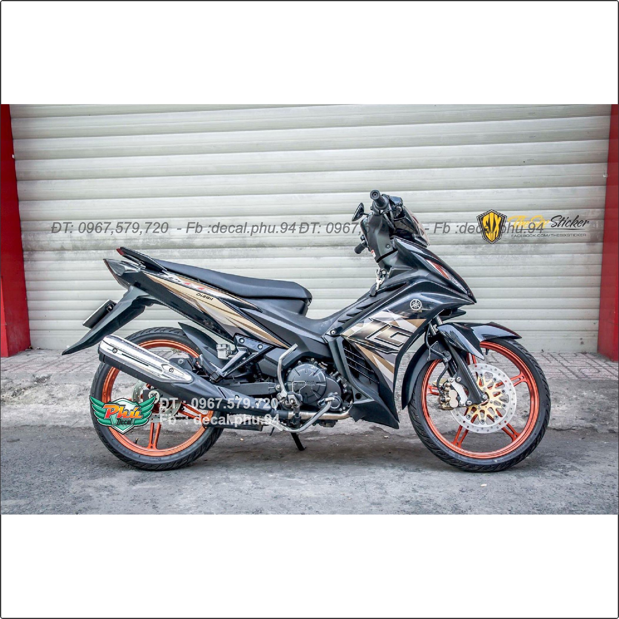 Tem rời exciter 135 lc xám đen