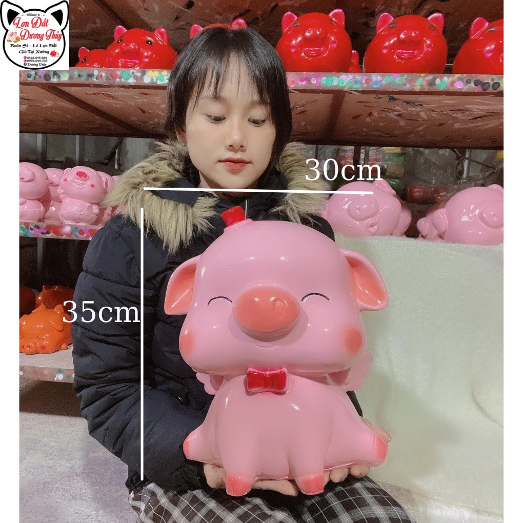 Heo đất lợn đất thiên sứ 2 size khủng lồ và size bé dễ thương
