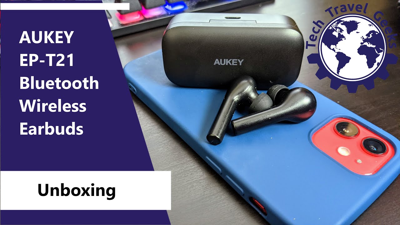 Tai nghe nhét tai không dây aukey ep-t21 bluetooth 5.0 tws chống ồn thời lượng pin 30 giờ chống nước ipx4