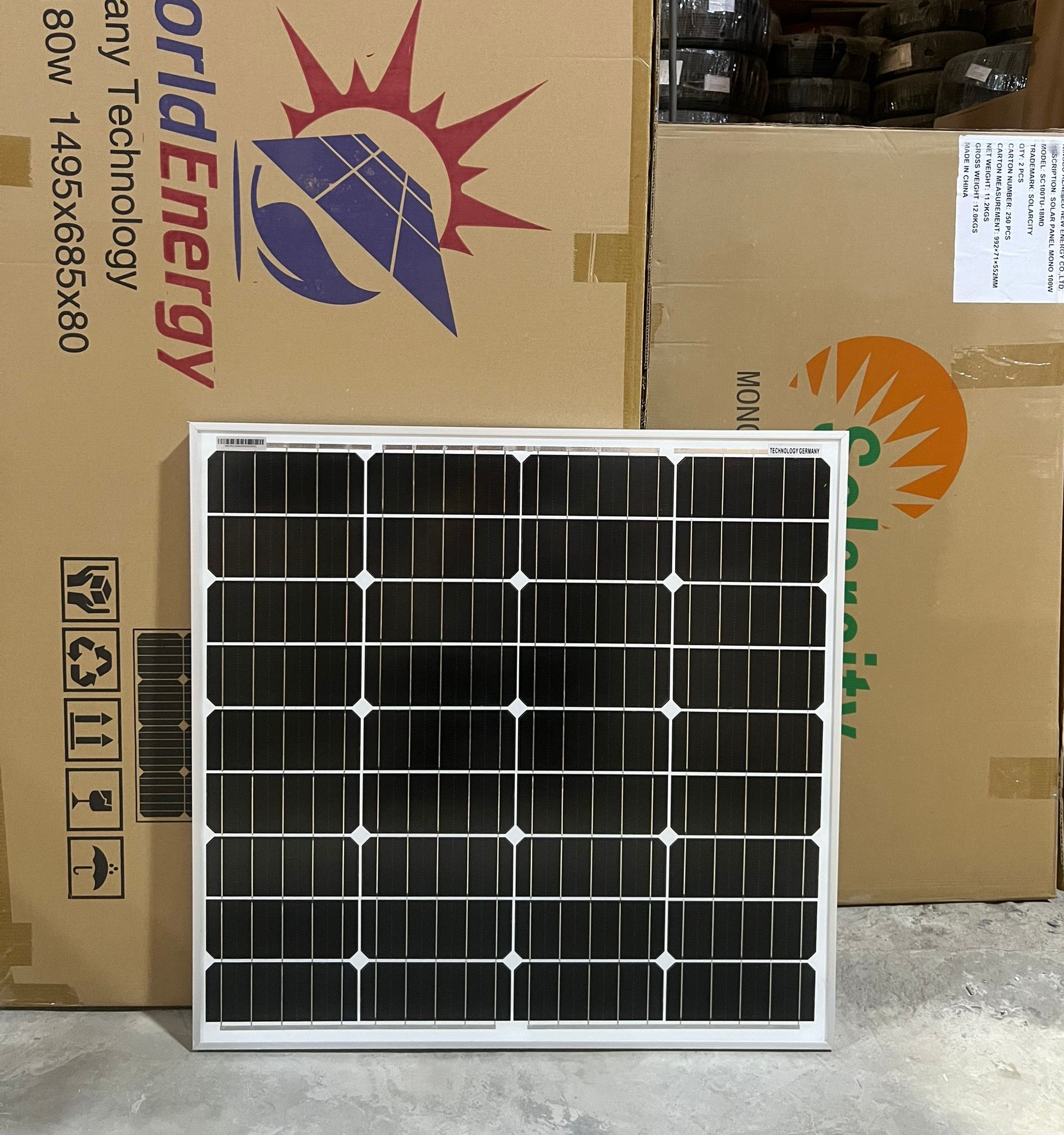 Pin năng lượng mặt trời mono 60w-18v  WorldEnergy,  tặng kèm 1 cặp jack mc4 đơn (hàng chính hãng, bảo hành 12 năm)