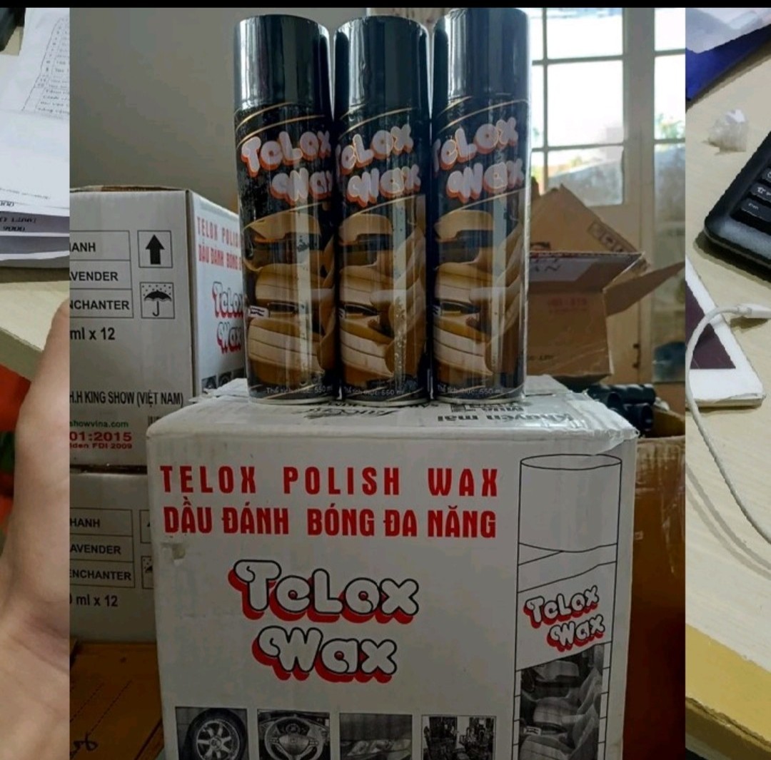 [HCM]Chai Xịt Bóng Tolox Wax Thái Lan Làm Bóng Mới Đồ Da Gỗ Nội Thất Ô Tô 550ml