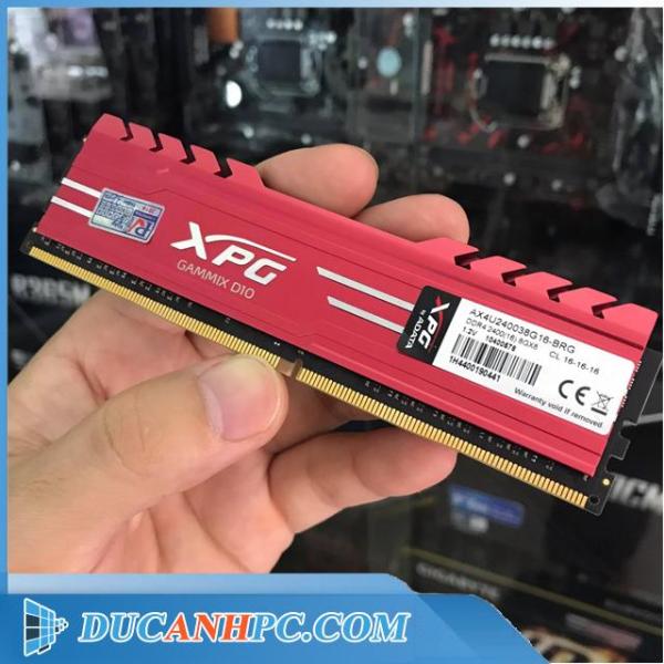 Bảng giá Ram DDR4 8GB ADATA XPG D10 - Bus 2400 - Tản Thép Đỏ - DUCANHPC - Bảo hành 3 tháng Phong Vũ