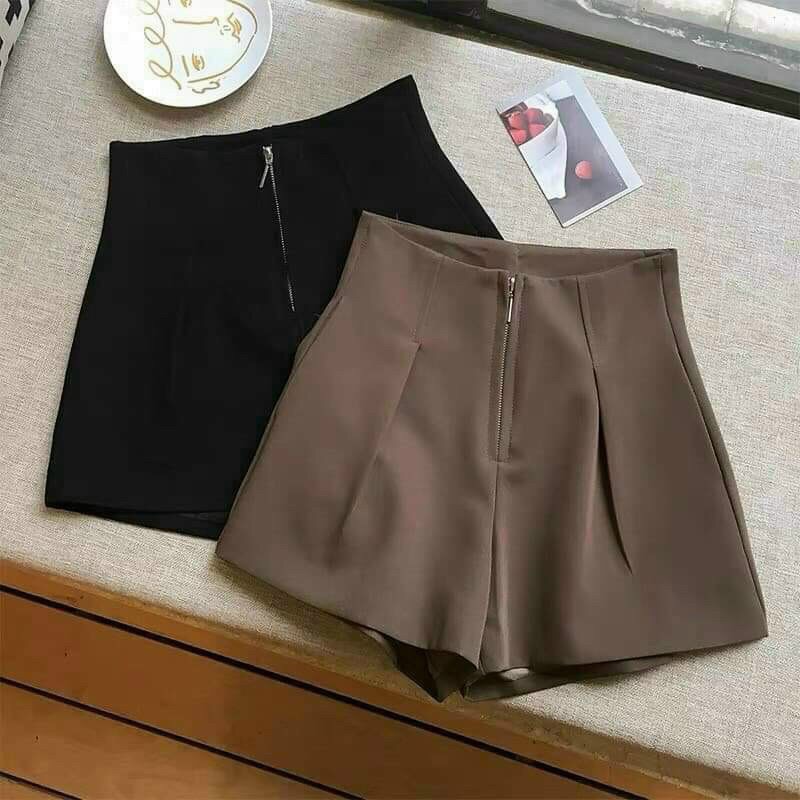quần đùi cạp  cao khóa trước