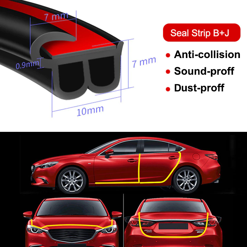 Gioăng cao su chữ b chống ồn, gioăng nẹp cửa chống va đập