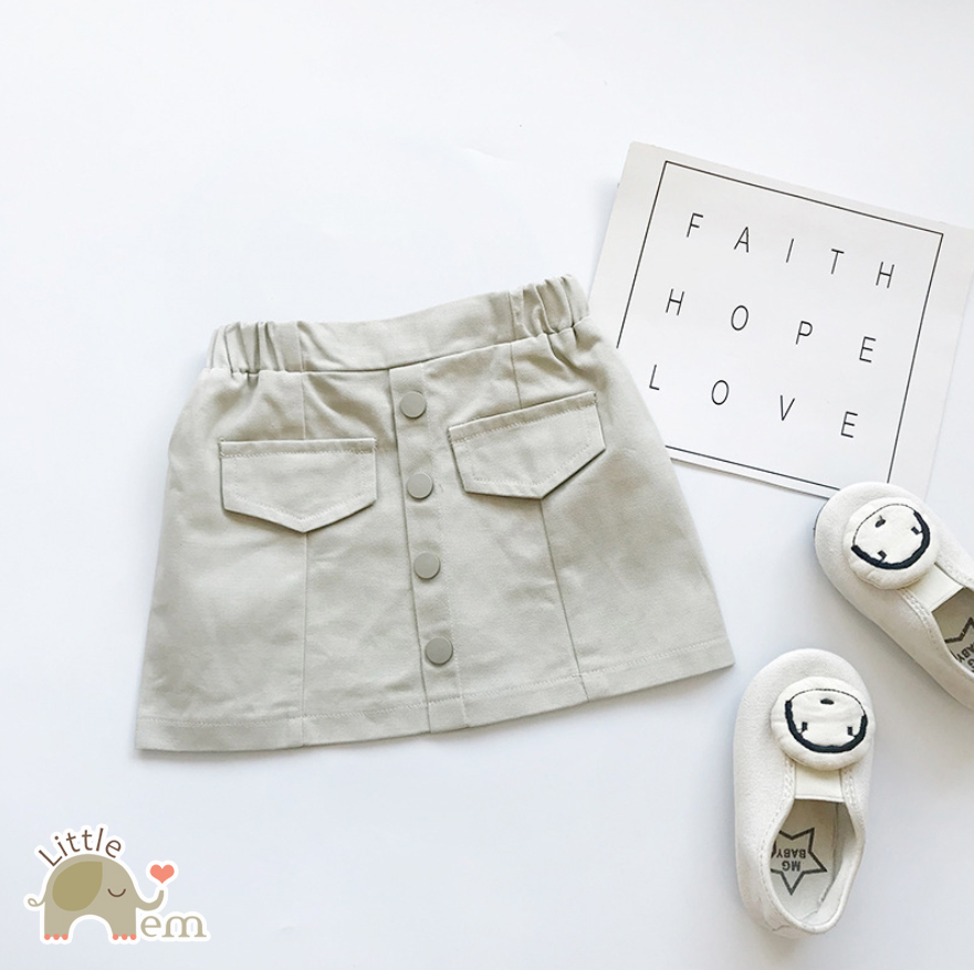 Set áo khoác denim + chân váy cho bé gái