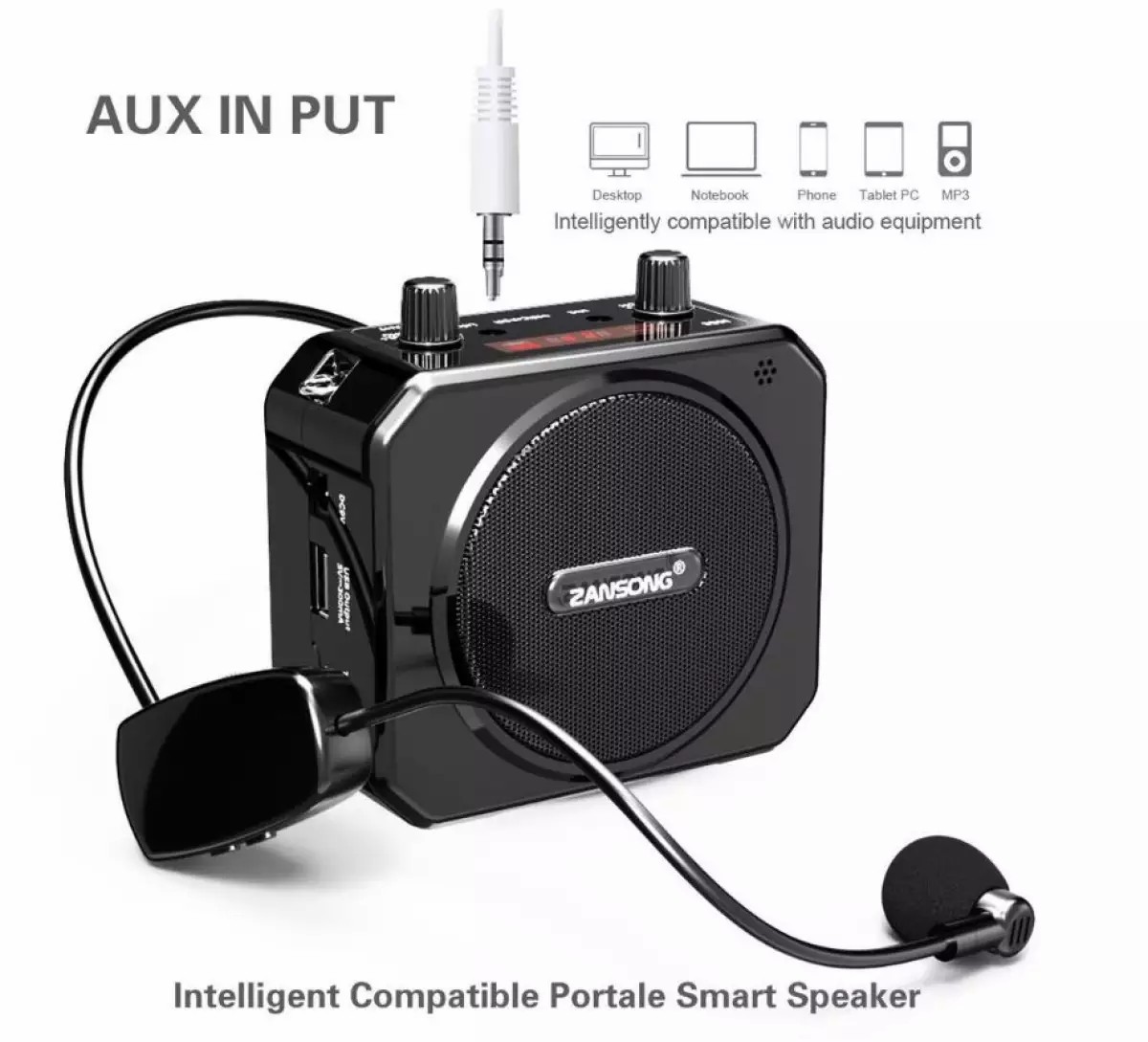 Loa trợ giảng máy trợ giảng không dây zansong m80 mic loa loa trợ giảng zansong m80 / bluetooth 4.2 / kèm mic ko dây máy trợ giảng bluetooth - mic không dây - hàng nhập cao cấp bảo hành 12 tháng.