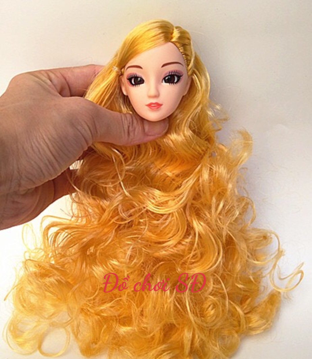 Đầu búp bê tóc dài đến chân - tóc xoăn - phụ kiện búp bê 30cm