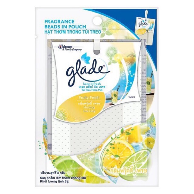 Túi Thơm Hạt Glade Móc Treo 8g đủ mùi(Hoa lài)