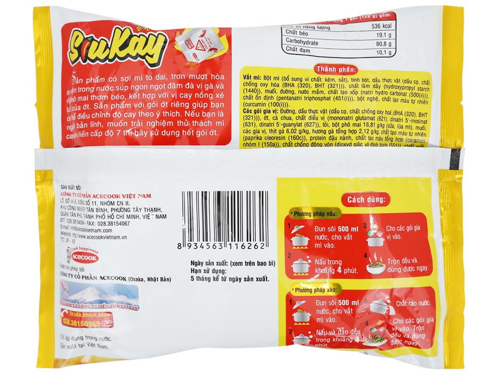 Mì gà SiuKay gói 129g nhiều vị