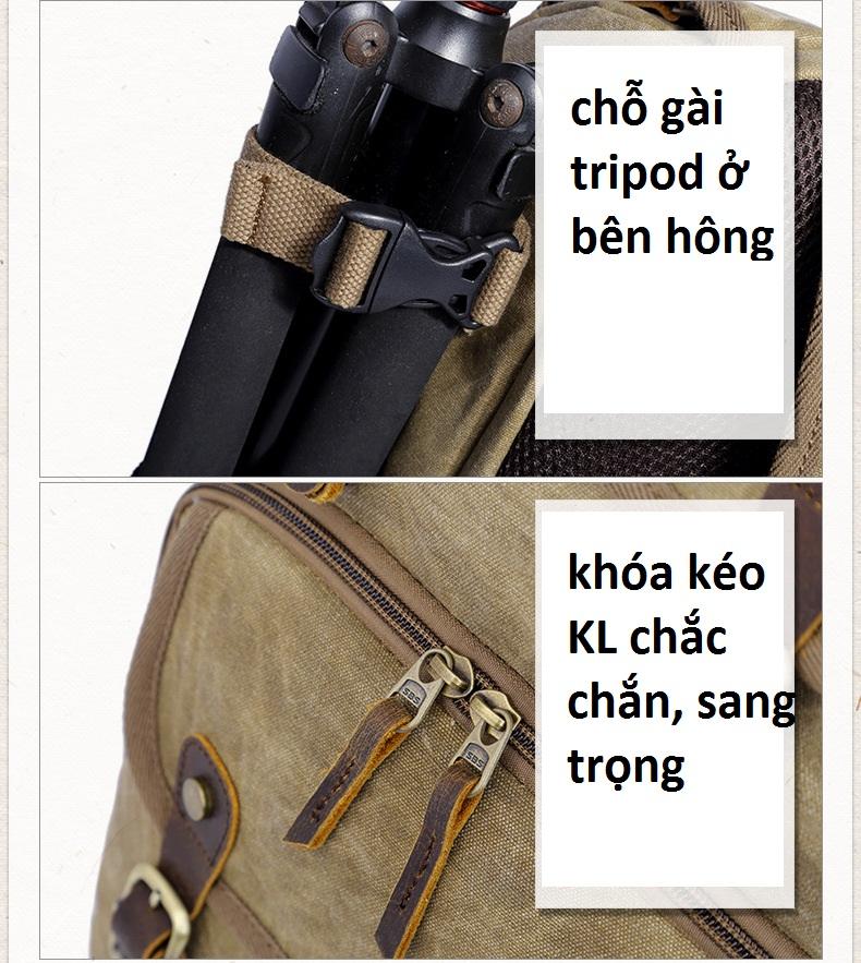 [HCM]Balo máy ảnh canvas hafl cao cấp CANVAS02