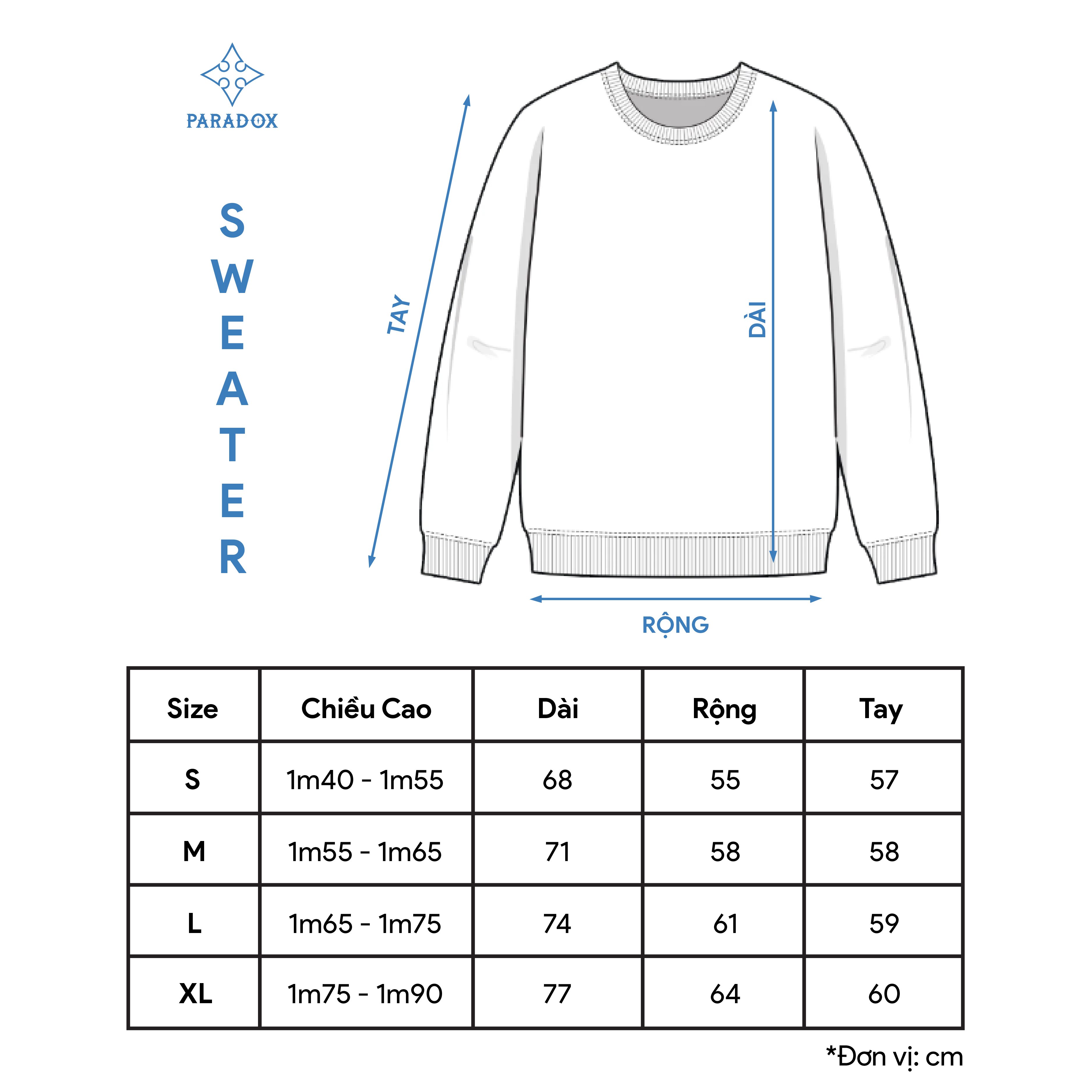Áo sweater - Áo nỉ tay dài Paradox Vertical Embossing