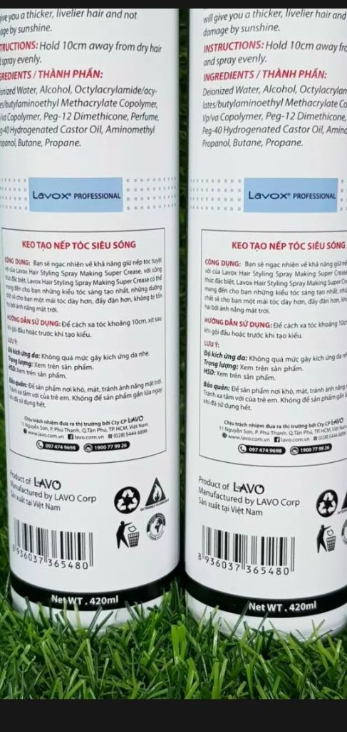 [HCM]Gôm xịt tóc Lavox 420ml