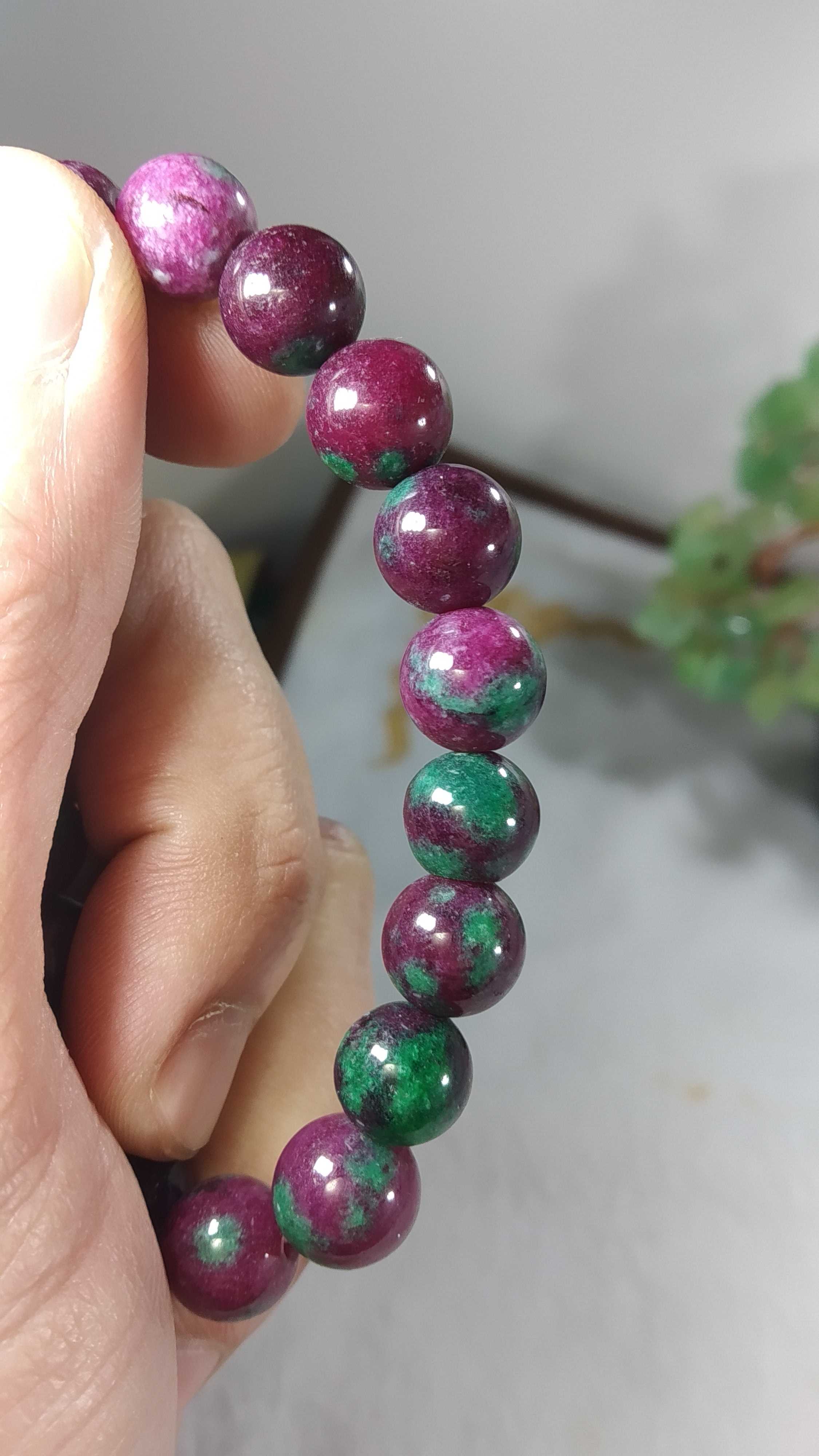 Vòng tay đá Ruby Nam Phi 10 ly đá tự nhiên