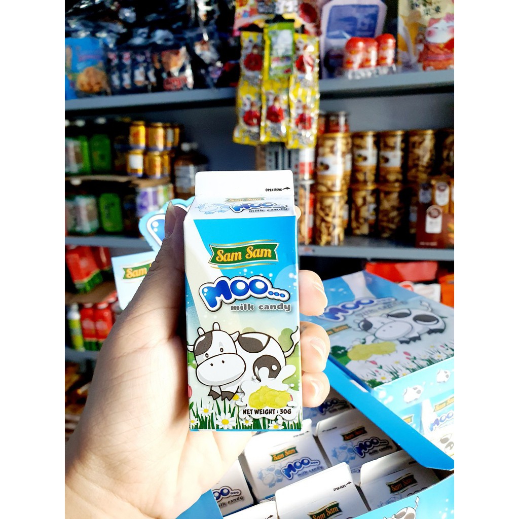 Kẹo Sữa Bò Sam Sam Moo Milk Candy hộp 30 gram - Kẹo sữa bò Sam Sam.