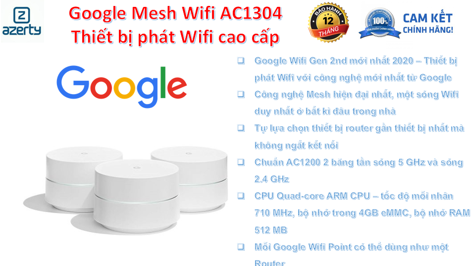 Google Wifi Gen 2 - Chính hãng- bảo hành 12 tháng
