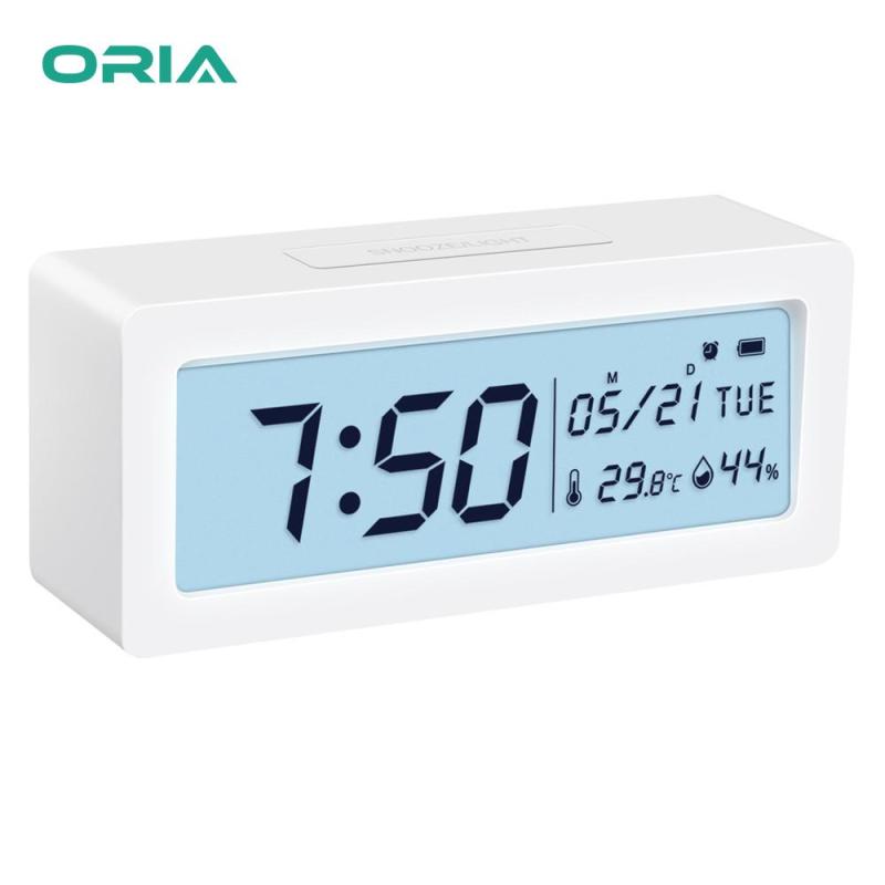 ORIA Đồng hồ báo thức kỹ thuật số Đồng hồ đeo tay với nhiệt kế đo độ ẩm, LCD lớn Chữ số đèn nền với báo lại cho phòng ngủ Kệ bàn cạnh giường ngủ bán chạy