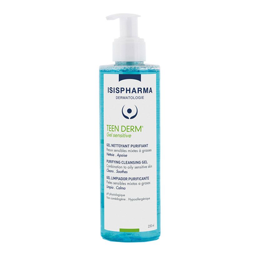 [GIẢM 20K ĐƠN 399K] Isis Pharma Gel Rửa Mặt Giảm Nhờn Ngừa Mụn Cho Da Nhạy Cảm Teenderm Gel Sensitive 250ml