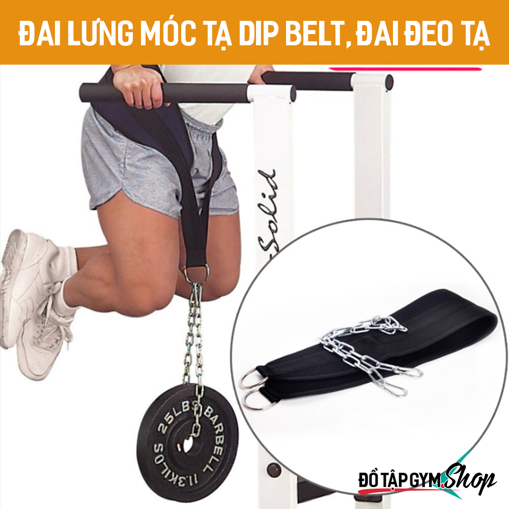 Đai Lưng Có Xích Móc Tạ Dip Belt, Đai Đeo Tạ