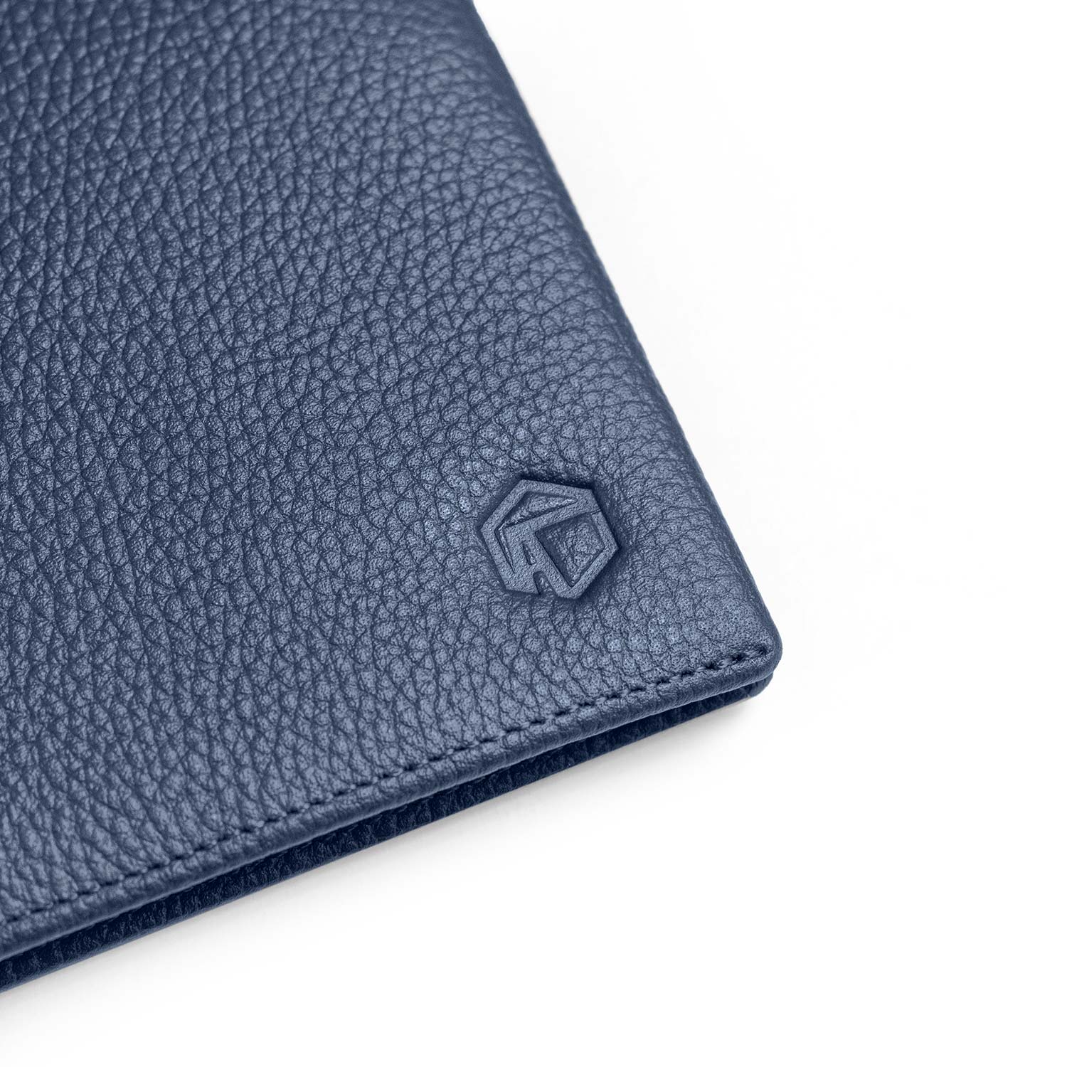 Ví da bò VICTOR dáng ngang, chất da bò hạt cao cấp, tone xanh navy sang trọng, đựng vừa tất cả giấy tờ, Anh Tho Leather