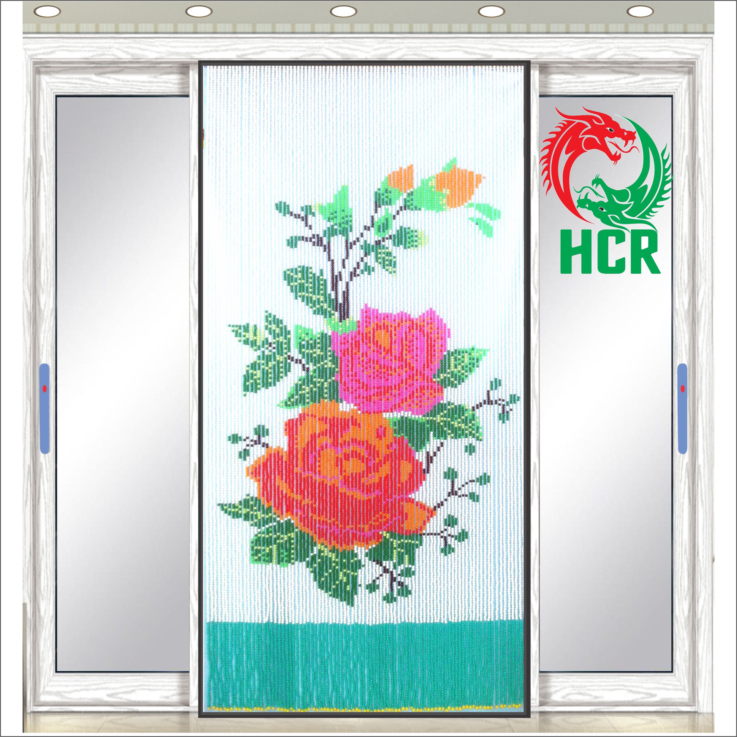 Màn hạt nhựa - Công ty Hai Con Rồng - Code 818 Hoa Hồng