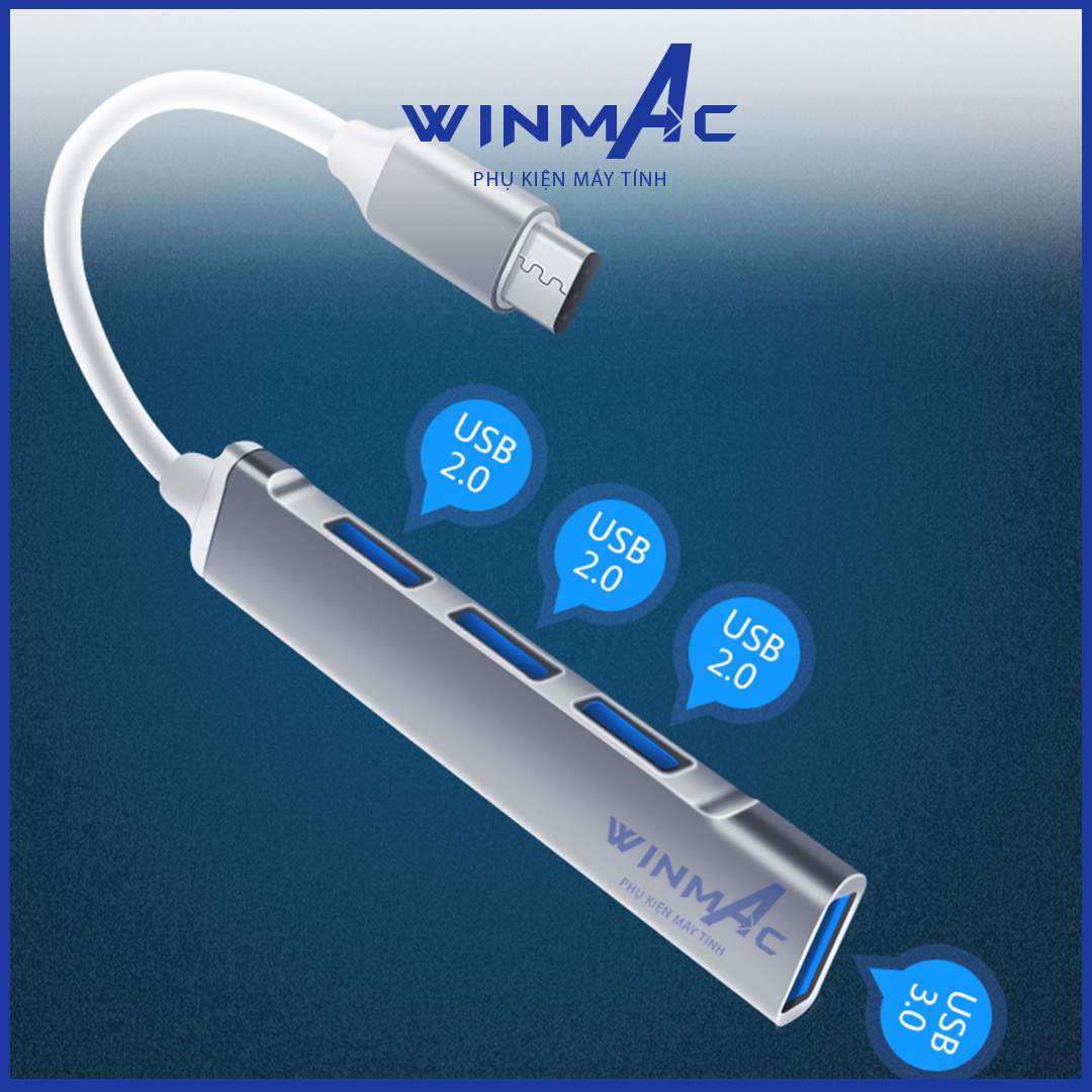 Hub Chuyển Đổi Macbook Type C sang 4 cổng USB - Winmac