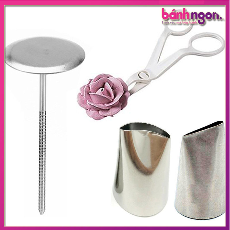 1 Bộ Trang Trí Bánh Kẹo Mềm 1 Bánh Hoa Đứng Đui Bắt Kem Làm Móng 2 Bánh 1 Kéo Cắt Bánh Để Chuyển Hoa Kem