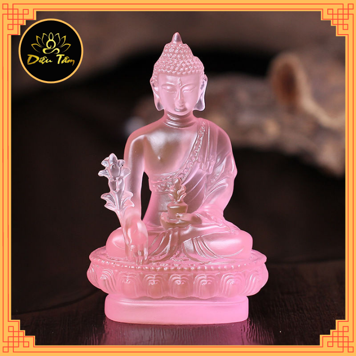 Tượng phật dược sư lưu ly cao 12cm màu sắc khác nhau