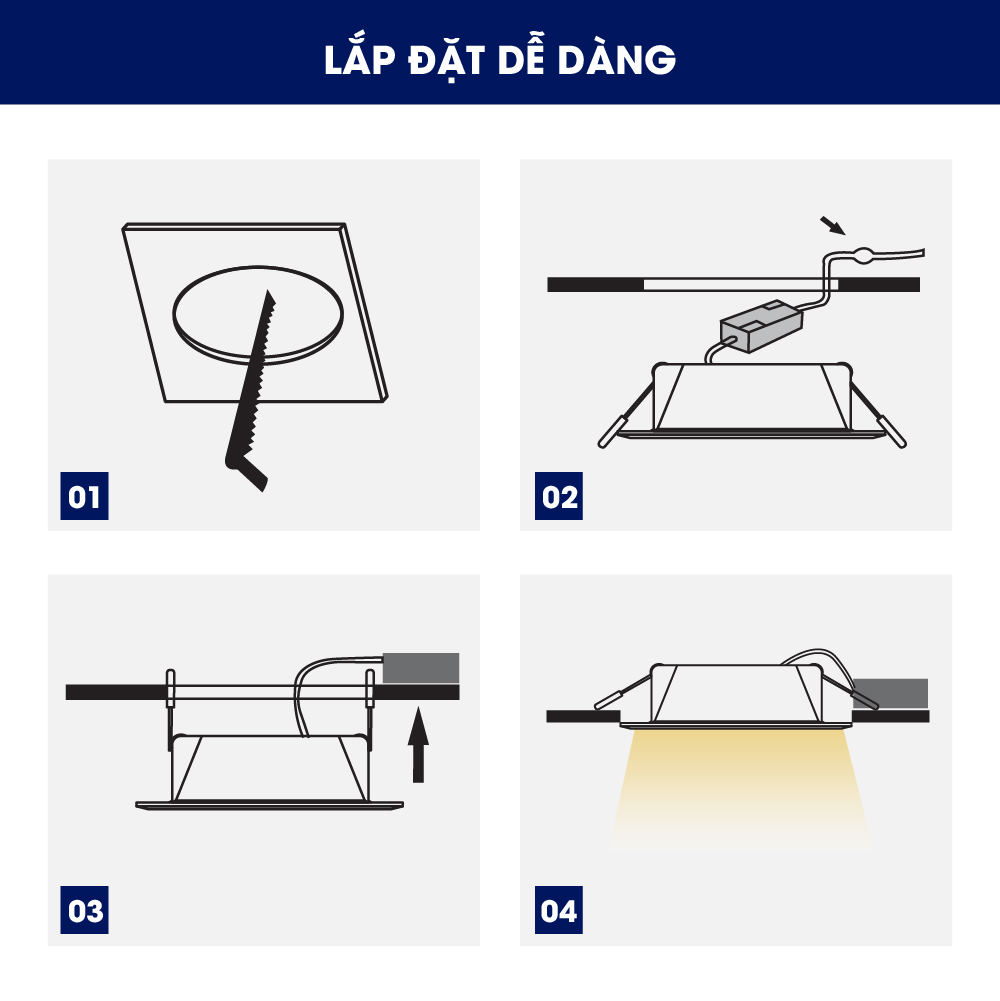 Đèn LED Âm trần Downlight 9W RẠNG ĐÔNG